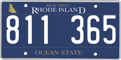 RI license plate 811365