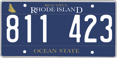 RI license plate 811423