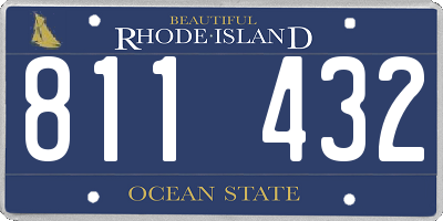 RI license plate 811432