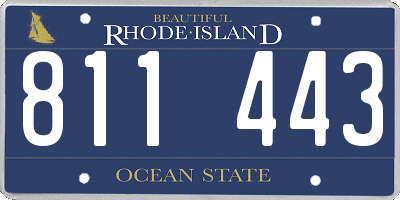 RI license plate 811443