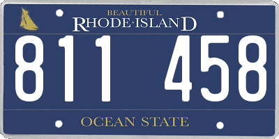 RI license plate 811458