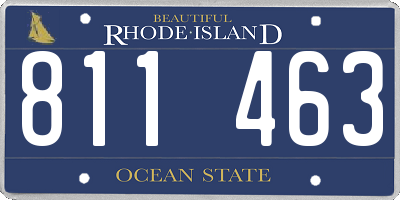 RI license plate 811463