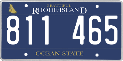 RI license plate 811465