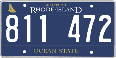 RI license plate 811472