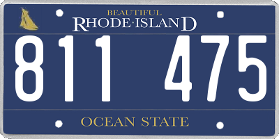 RI license plate 811475
