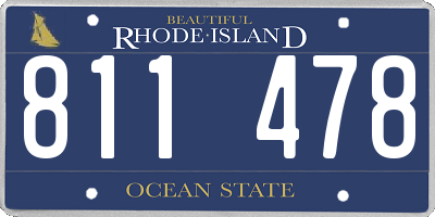 RI license plate 811478