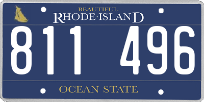 RI license plate 811496