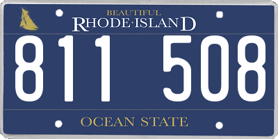 RI license plate 811508