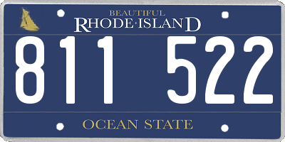 RI license plate 811522