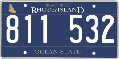 RI license plate 811532
