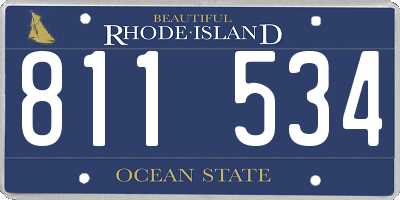 RI license plate 811534