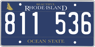RI license plate 811536