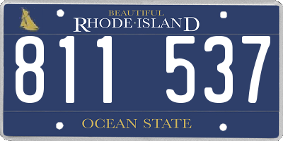 RI license plate 811537