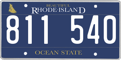 RI license plate 811540