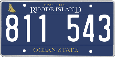 RI license plate 811543