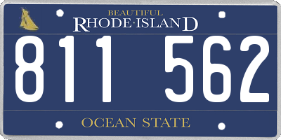 RI license plate 811562