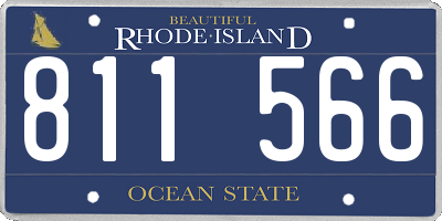 RI license plate 811566