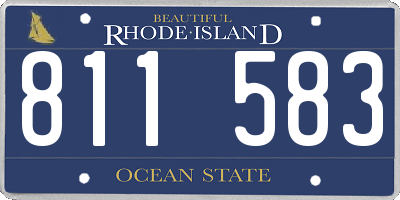 RI license plate 811583