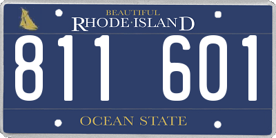 RI license plate 811601