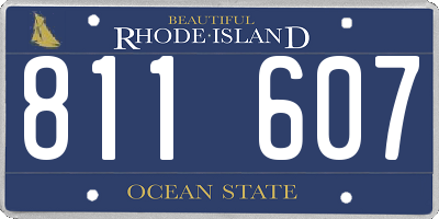 RI license plate 811607