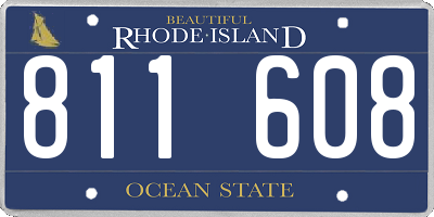 RI license plate 811608