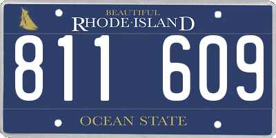 RI license plate 811609