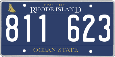 RI license plate 811623