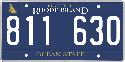 RI license plate 811630