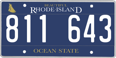 RI license plate 811643