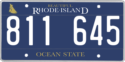 RI license plate 811645