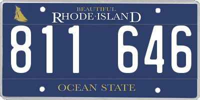 RI license plate 811646