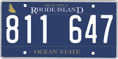 RI license plate 811647