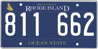 RI license plate 811662