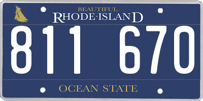 RI license plate 811670