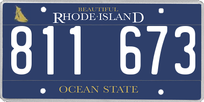 RI license plate 811673