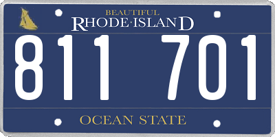 RI license plate 811701
