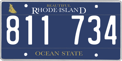 RI license plate 811734