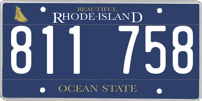 RI license plate 811758