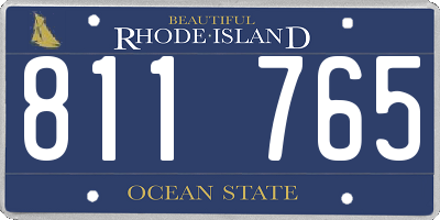RI license plate 811765