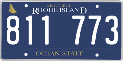 RI license plate 811773
