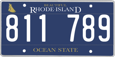 RI license plate 811789