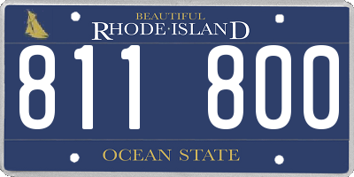 RI license plate 811800