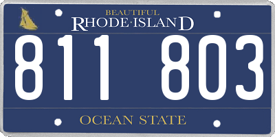 RI license plate 811803