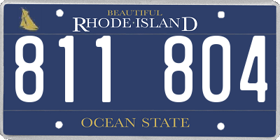 RI license plate 811804