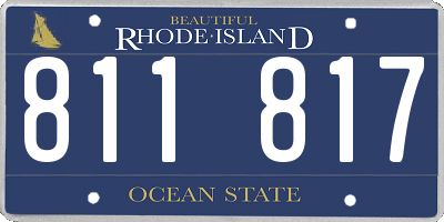 RI license plate 811817