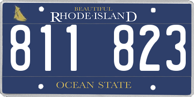 RI license plate 811823