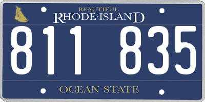 RI license plate 811835
