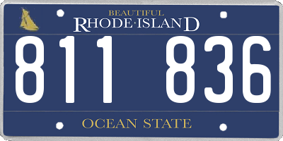 RI license plate 811836