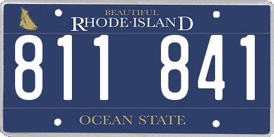 RI license plate 811841