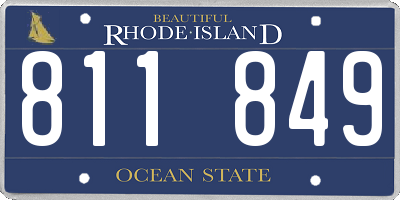 RI license plate 811849